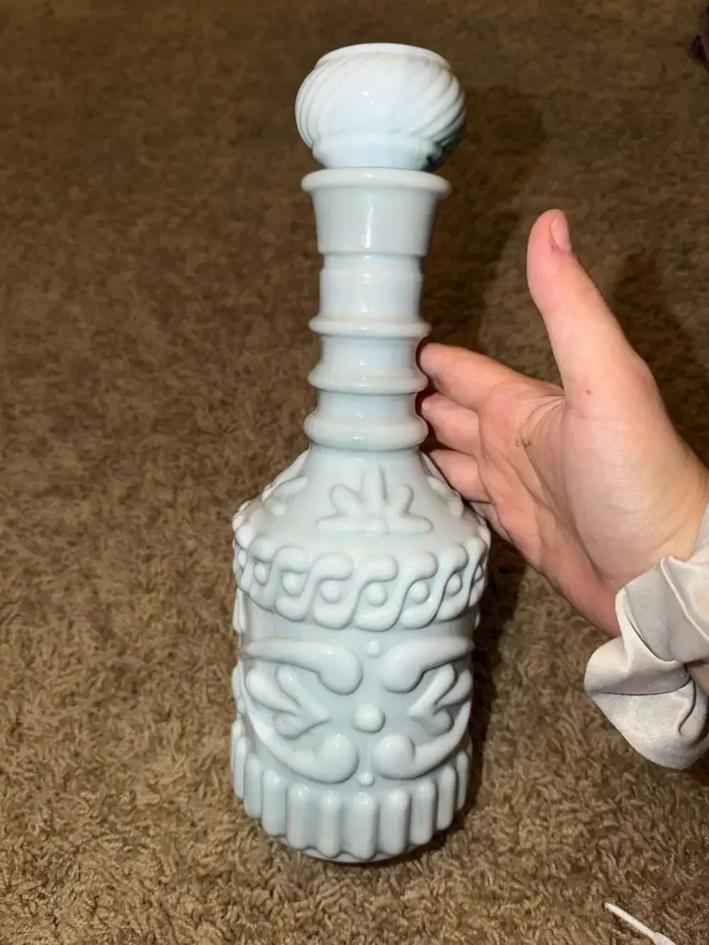 Vintage Decanter Jim Beam White Milk Glass Milkglass 12
